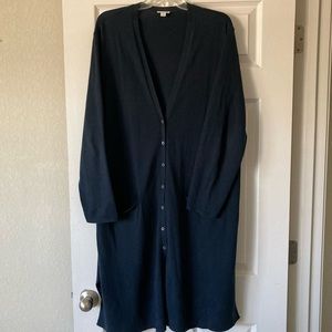Navy blue duster with buttons